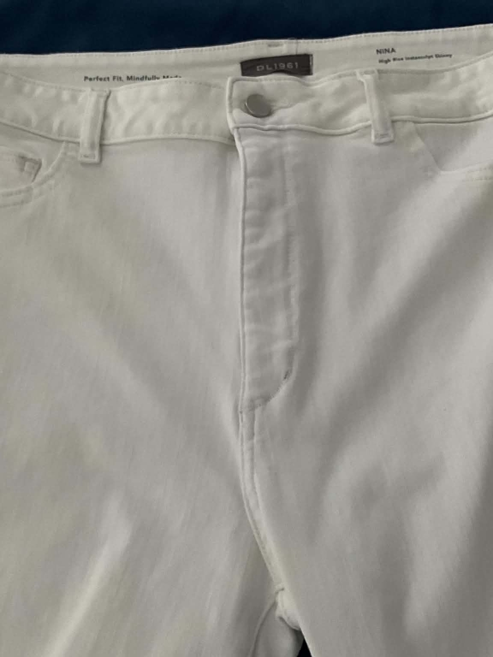 DL1961 White High-Rise Stretch Jeans